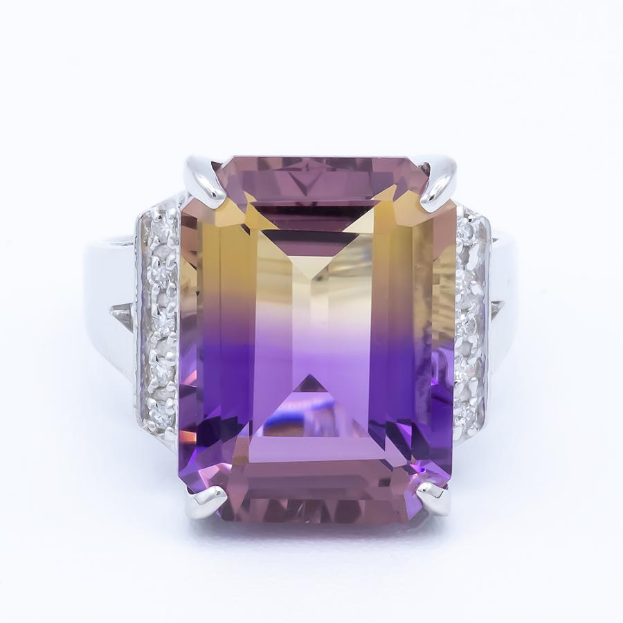 アメトリン 指輪 リング 10.0ct SV925/K18YG バイカラー 2月 11 アメトリン 指輪 リング 10.0ct SV925/K18YG バイカラー 2月 11