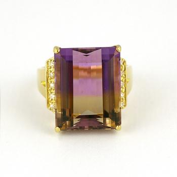 アメトリン 指輪 リング 10.0ct SV925/K18YG バイカラー 2月 11 アメトリン 指輪 リング 10.0ct SV925/K18YG バイカラー 2月 11