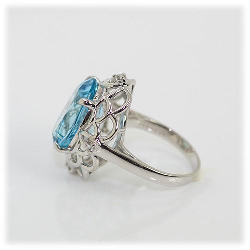 ブルートパーズ リング 指輪 10.0ct Pt100 トパーズ 11月 誕生石