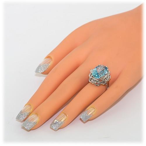 ブルートパーズ リング 指輪 10.0ct Pt100 トパーズ 11月 誕生石