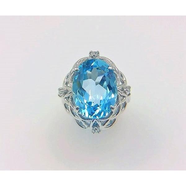 ブルートパーズ リング 指輪 10.0ct Pt100 トパーズ 11月 誕生石