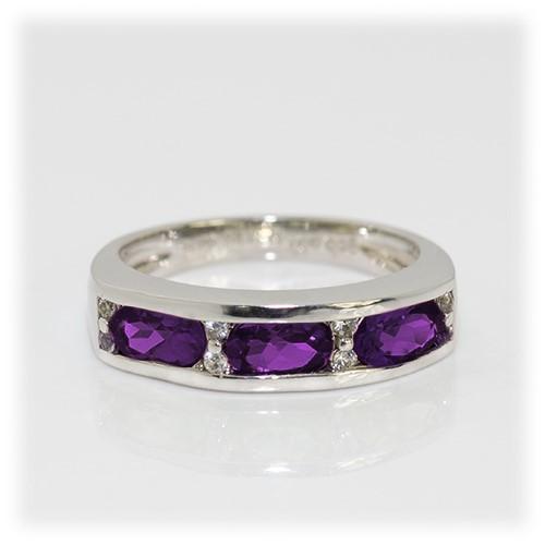 アメジスト リング 指輪 1.00ct Pt100 一文字タイプ 2月 誕生石 天然石の画像