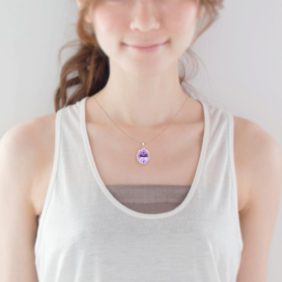 アメジスト ネックレス ペンダント 15.0ct SV925 ローズアメジスト GV  
