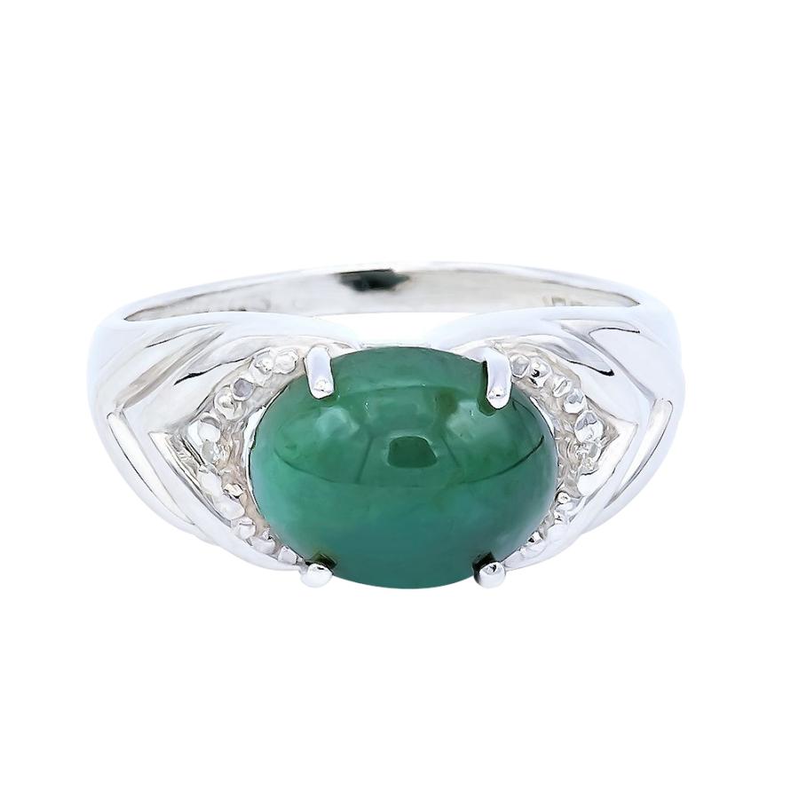 トルコ製 925silver 天然石 エメラルドリング（シルバーボール入り）