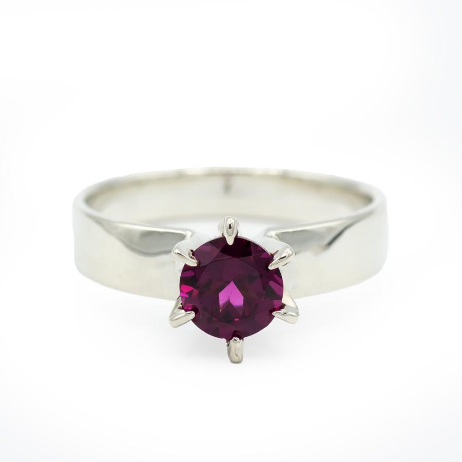ロードライトガーネット リング 1.0ct Pt100 一粒ジュエリー 天然石
