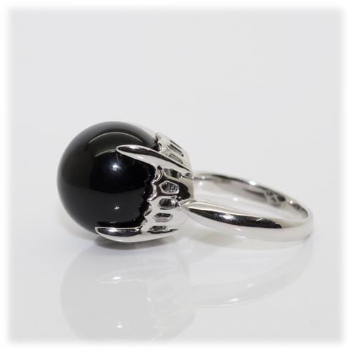 オニキス リング 指輪 大粒 15mm Pt100 8月 誕生石 天然石 : atelier