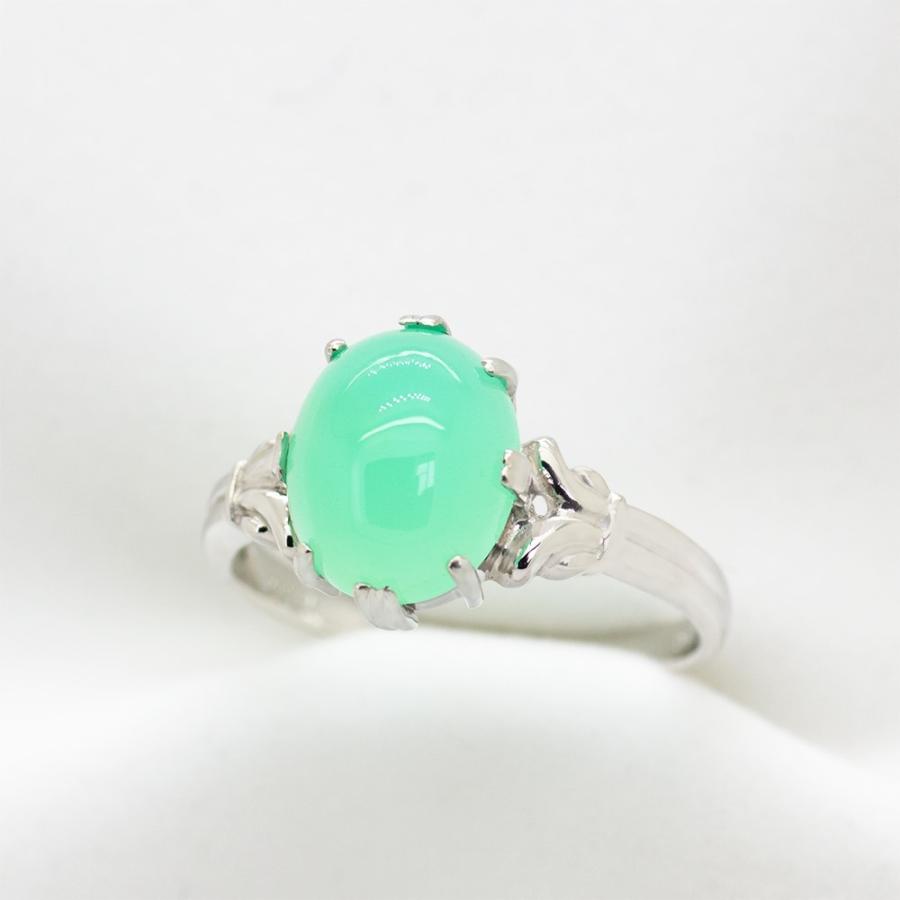 オパール リング 指輪 1.8ct K10WG グリーンオパール 10月 オパール リング 指輪 1.8ct K10WG グリーンオパール 10月