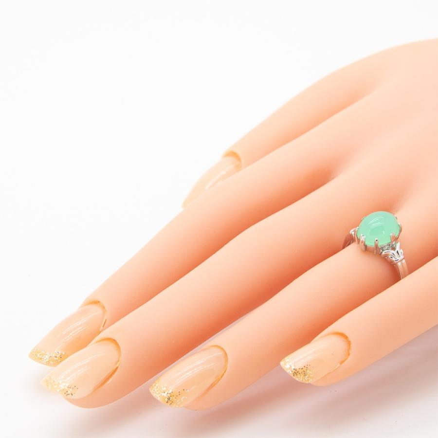 オパール リング 指輪 1.8ct K10WG グリーンオパール 10月 オパール リング 指輪 1.8ct K10WG グリーンオパール 10月