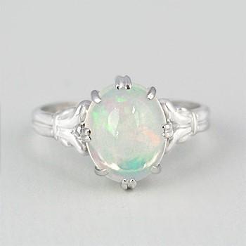 オパール リング 指輪 1.5ct K10WG/K18WG 10月 誕生石 天然石 選べる地金の画像