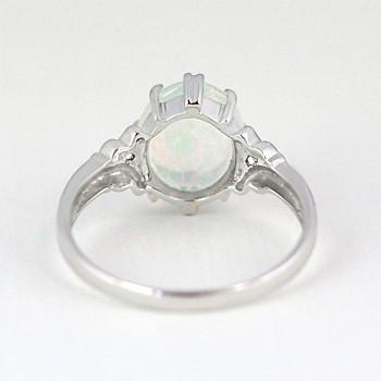 オパール リング 指輪 1.5ct K10WG/K18WG 10月 誕生石 天然石 選べる地金の画像