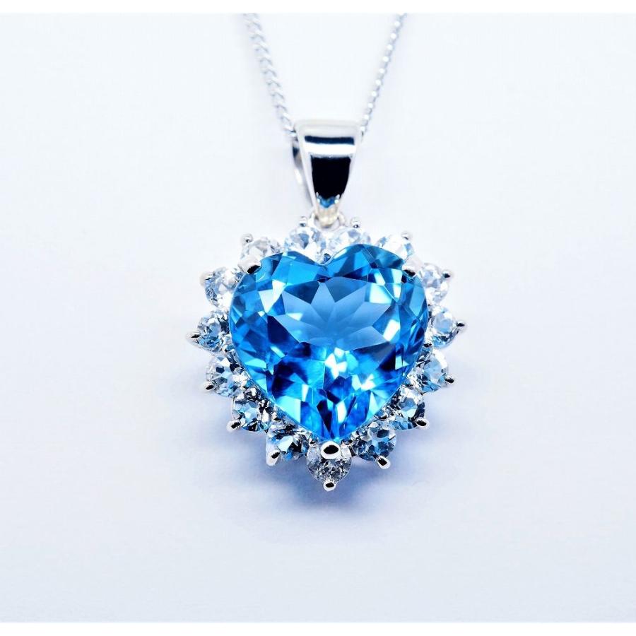 ブルートパーズ ネックレス ペンダント 10ct SV925 ハートシェイプ