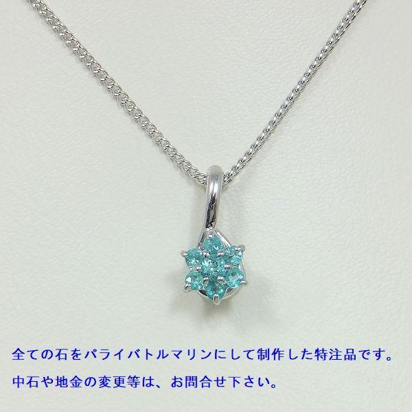 パライバトルマリン ネックレス ペンダント 0.06ct Pt900/K18WG 10月 