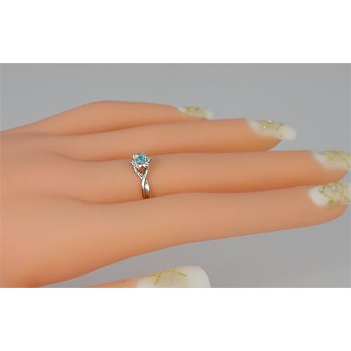 パライバトルマリン リング 指輪 0.06ct Pt900/K18WG/K18YG ブラジル産 10月 誕生石 天然石 選べる地金の画像
