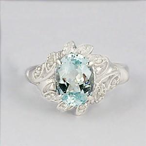 アクアマリン リング 指輪 2.0ct K10WG 3月 誕生石 天然石 : atelier