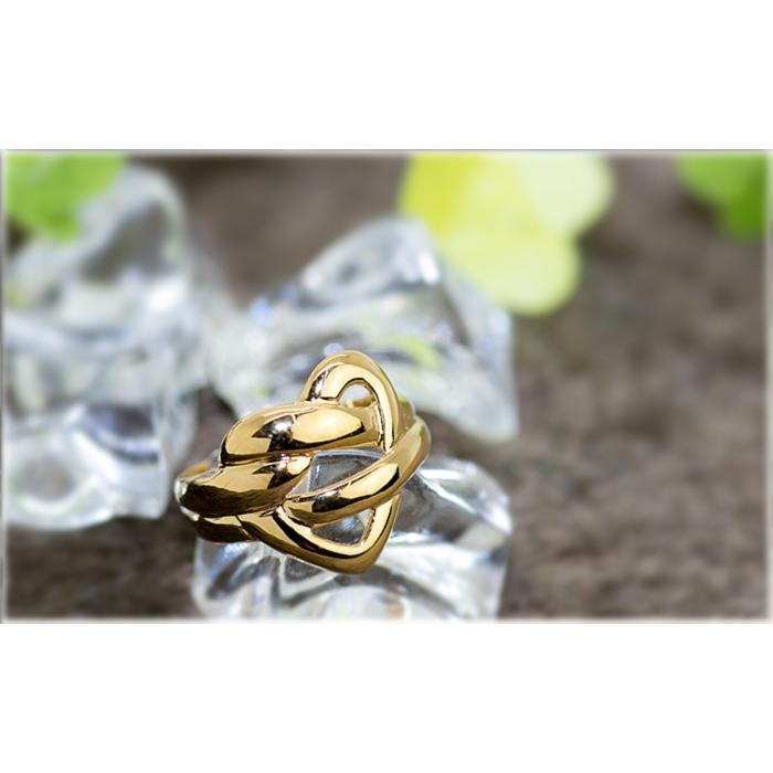 デザインリング 指輪 K10YG/K18YG ハート モチーフ 天然 ハンドメイド