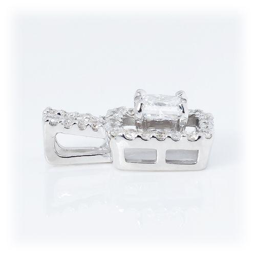 ダイヤモンド ネックレス ペンダント 0.45ct K18WG プリンセスダイヤモンド K18WGベネチアンチェーン付 4月 誕生石 天然石_1