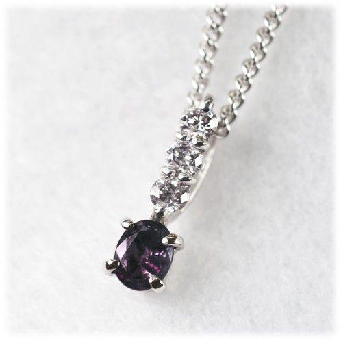アレキサンドライト ペンダント ネックレス 0.15ct Pt900/K18WG 6月 誕生石 天然石 選べる地金_1
