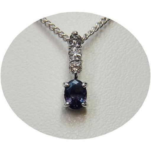 アレキサンドライト ペンダント ネックレス 0.15ct Pt900/K18WG 6月 誕生石 天然石 選べる地金_5