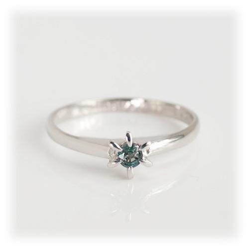 アレキサンドライト リング 指輪 0.10ct Pt100/K10WG/K18WG カラーチェンジ GV 6月 誕生石 天然石 選べる地金の画像