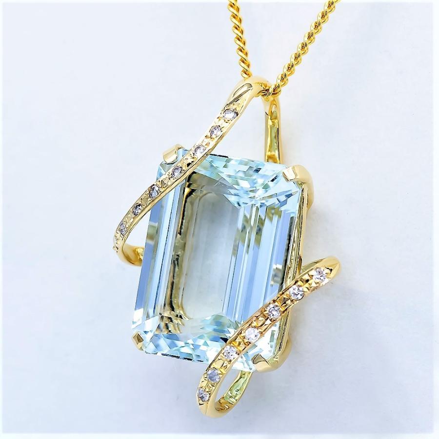 ブルートパーズ ネックレス ペンダント 12.0ct K18WG スイスブルー