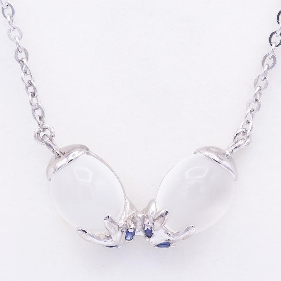 合計 1.0ct 人工ダイヤモンド うさぎのネックレス ネックレス