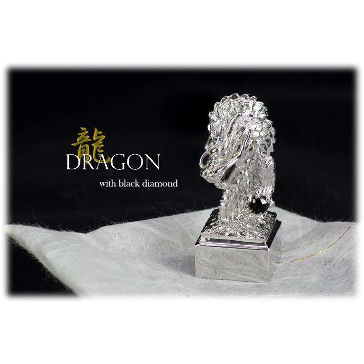 龍王 印鑑 角印 会社印 ブラックダイヤモンド 0.5ct SV925 四霊 龍王 印鑑 角印 会社印 ブラックダイヤモンド 0.5ct SV925 四霊