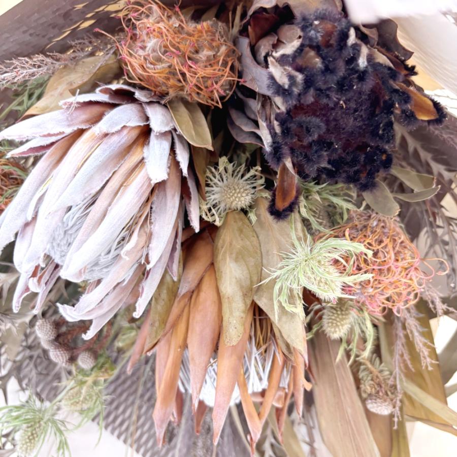 ドライフラワースワッグ キングプロテア 花束 ワイルドフラワー : あと