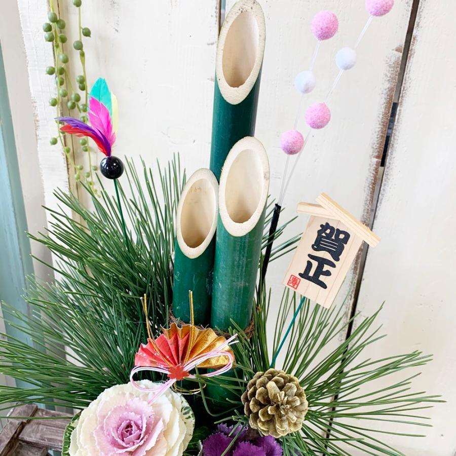 お正月寄せ植え門松風歳神様を呼ぶ玄関飾り縁起物シングルL : あとりえ