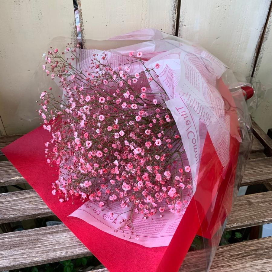 かすみ草花束染め誕生日・記念日感謝のお花ブルー・パープル・ピンク