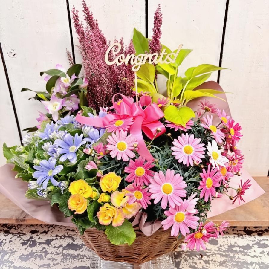 季節のおまかせ花寄せ鉢バスケットLL誕生日記念日花プレゼント : あと