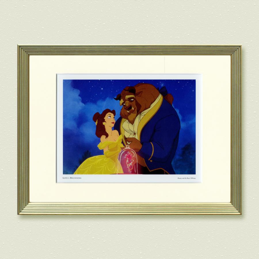 Disney's Beauty and the Beast ポスター　額付き ディズニー アートポスター 額入り 美女と野獣 : アトリエ4seasons