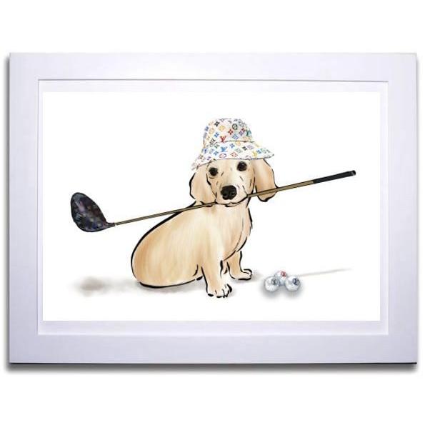 想像を超えての アトリエバズ ミニチュアダックスフンドアート Lサイズ Dogアート ダックスフンド ゴルフシリーズ Dydac052 注目ブランド Atempletonphoto Com