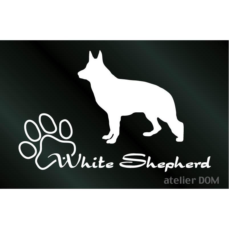 世界の 最安値級価格 犬のステッカー DOG STICKER 少し大きめのドッグステッカー ホワイトシェパード mediterraneanfields.com mediterraneanfields.com