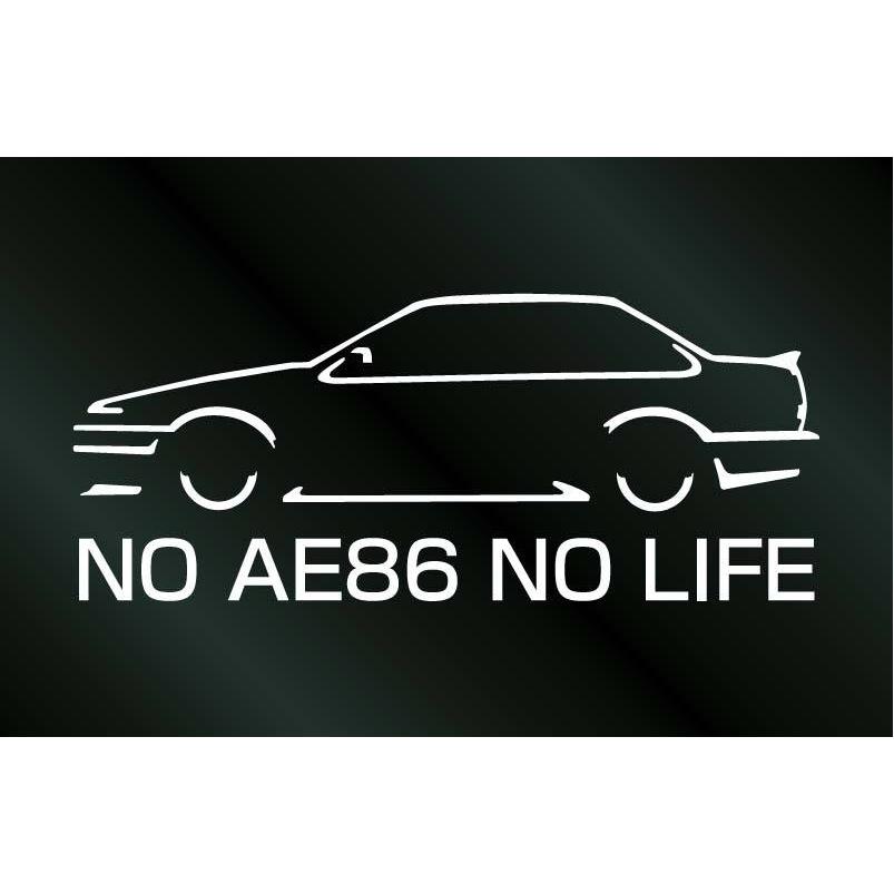 AE86 スプリンタートレノ 2ドア NO LIFE ステッカー (L) (Lサイズ)横 