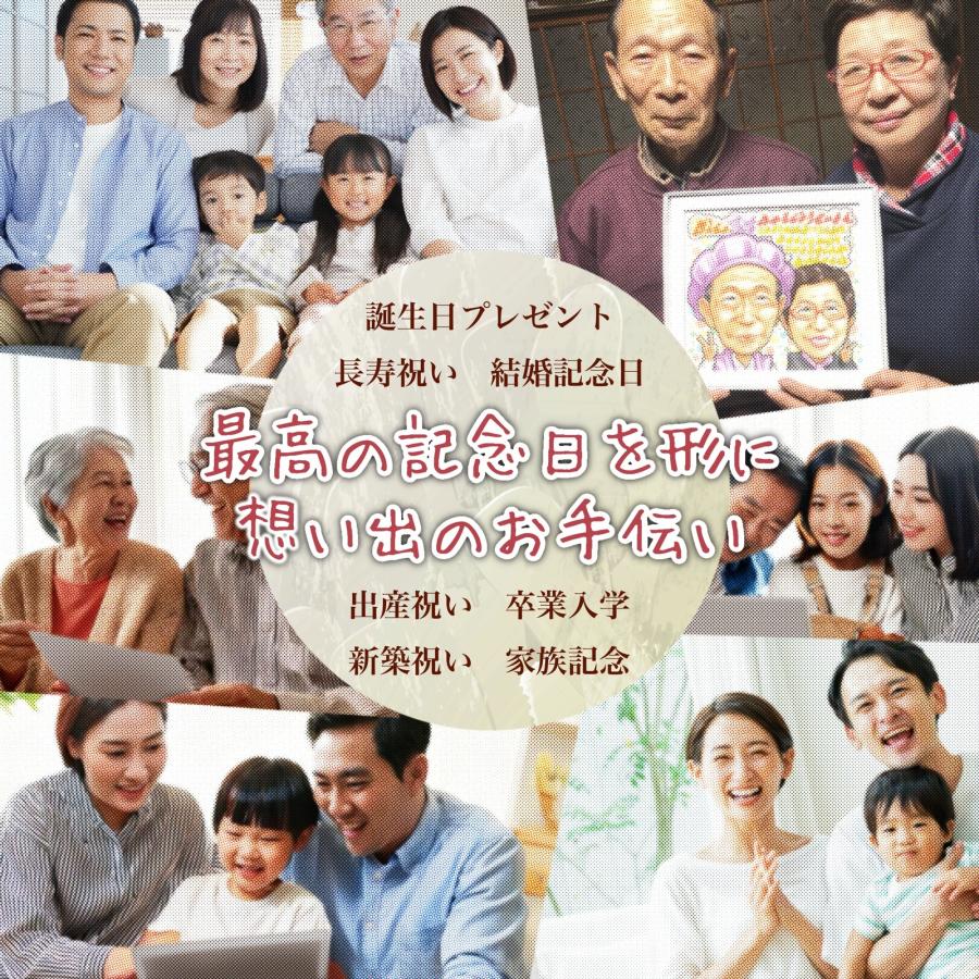 【70歳 古希祝い】笑顔になる似顔絵ギフト♪世界に一つの贈り物 祖父 祖母 両親 感謝 プレゼント 記念品 オンリーワン メッセージ対応 送料無料 ラッピング無料 | ブランド登録なし | 01