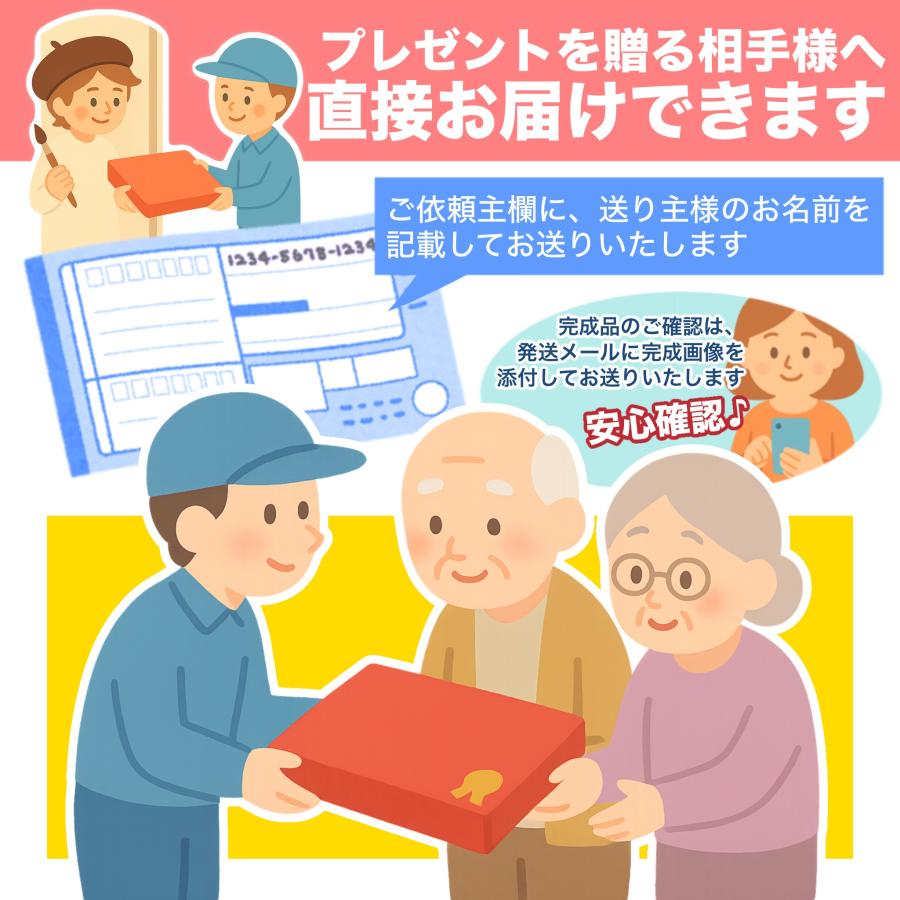 夫婦で迎える父の90歳 卒寿祝い 祖父への家族プレゼント 写真から手描き似顔絵 紫のちゃんちゃんこ 名入れ 感謝の贈り物 送料無料 | ブランド登録なし | 16