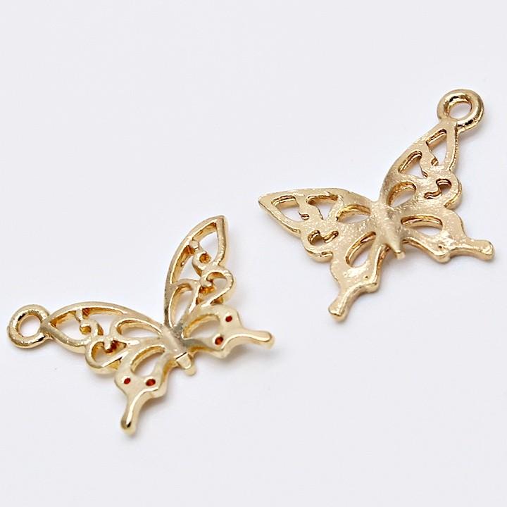 アゲハ蝶の透かしチャーム 10個 ゴールド メタルチャーム アクセサリー