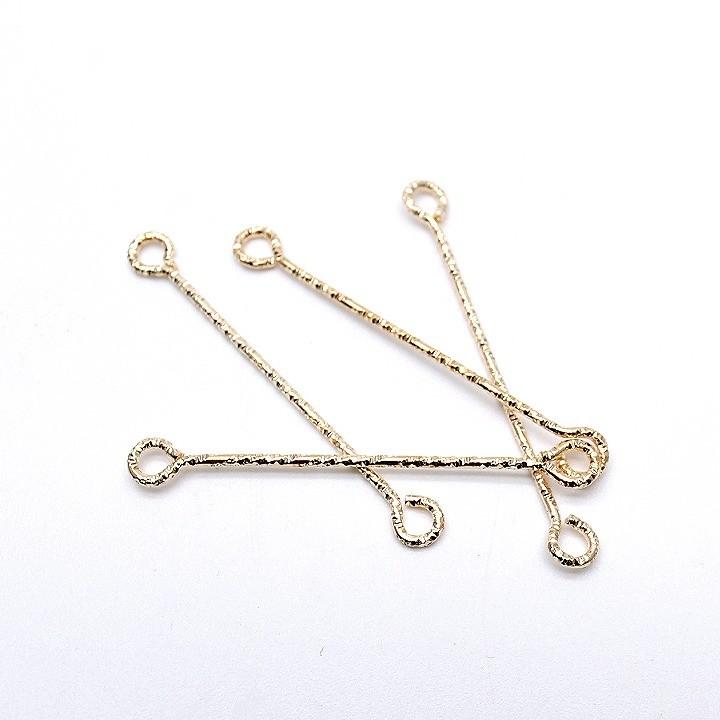 デザイン両端 9ピン 30mm 10本 ゴールド アクセサリーパーツ : あと
