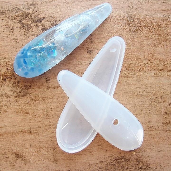 立体縦長 しずくのシリコンモールド 貼り合わせタイプ 1セット