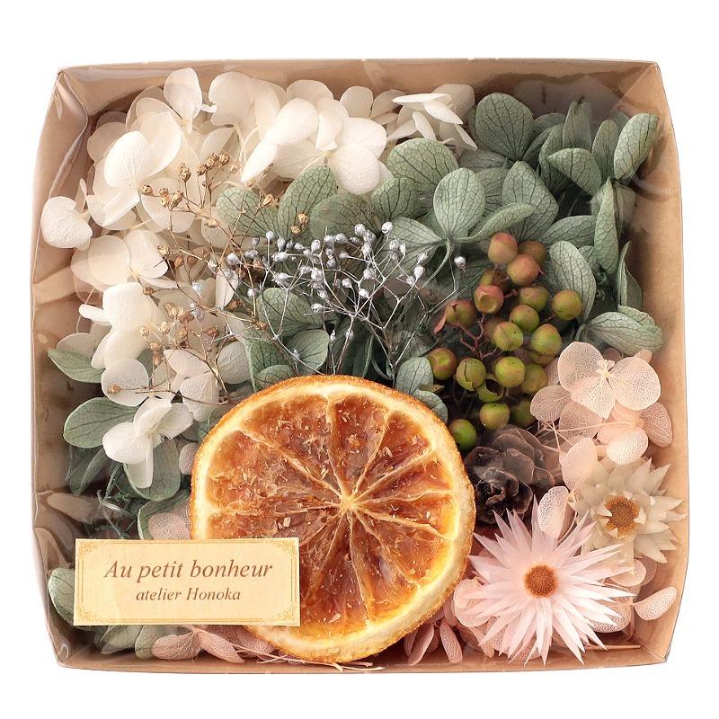 ピアスハーバリウムかすみ草オレンジ花黄色推し活着物卒業式春