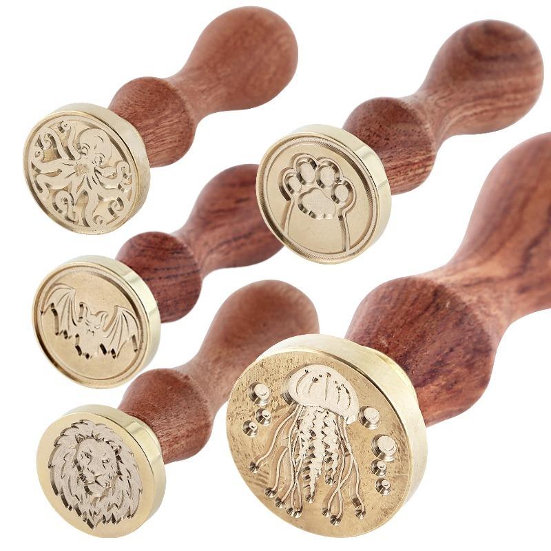 シーリングワックス用 スタンプ 全5種(クラゲ/ライオン/コウモリ/タコ