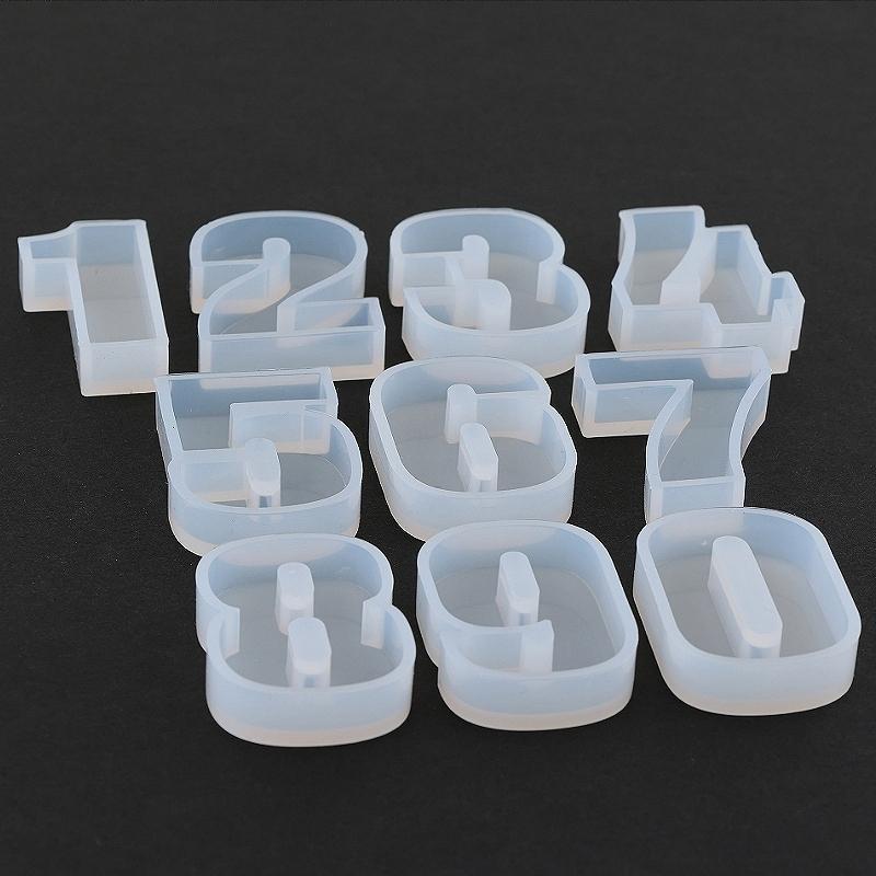 レジン シリコン型 ナンバー 単一数字 1個[全10種] シンプル シリコン  
