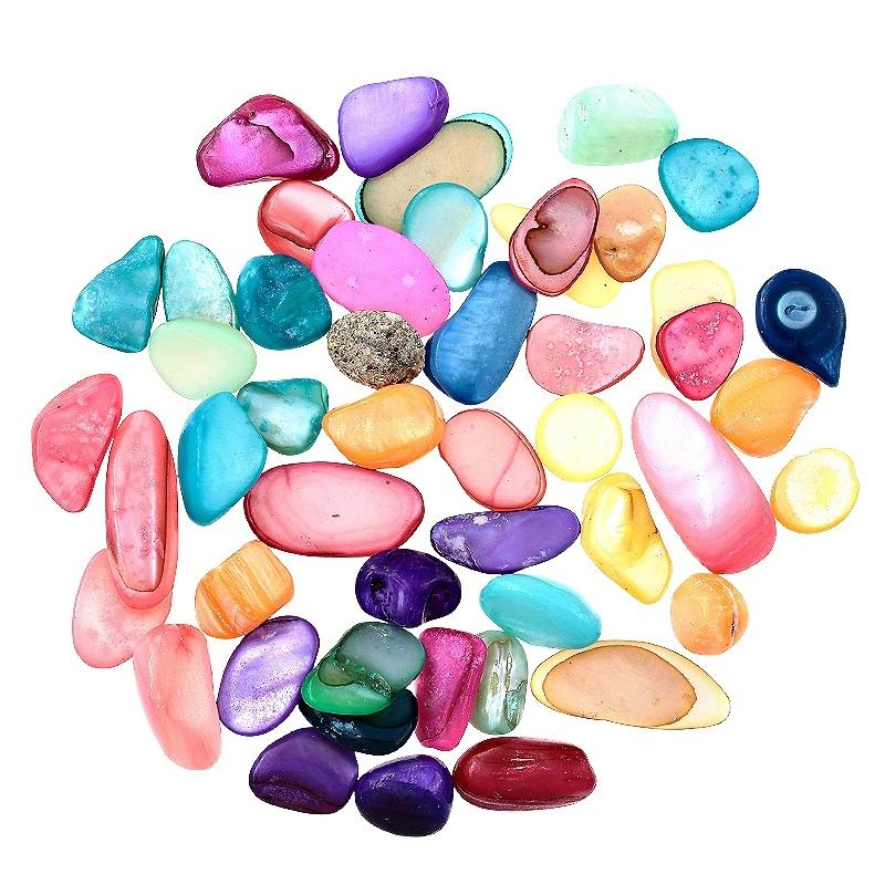 カラフルシェルチップ 貝殻のさざれ(染め) 8〜15mm中心 10g : あとりえ