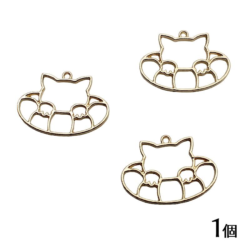 レジン パーツ 枠 小さめ 浮き輪ネコの空枠 1個 | 