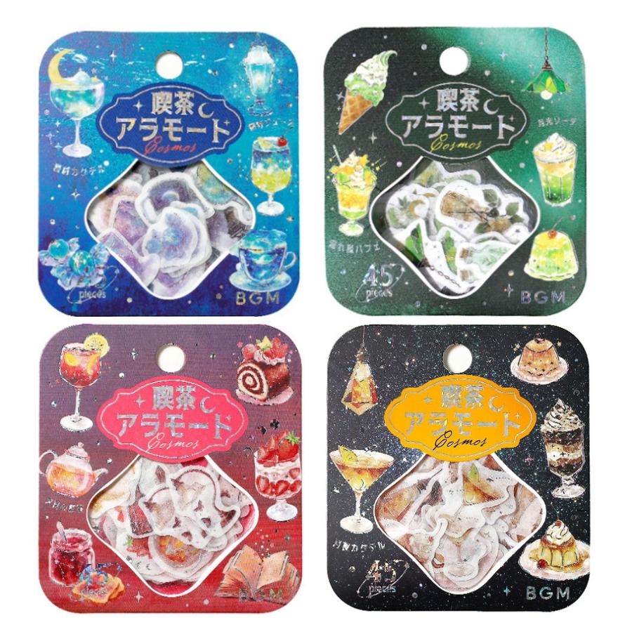 BGM クリアシール 喫茶アラモード・宙 箔押しフレークシール 全4種