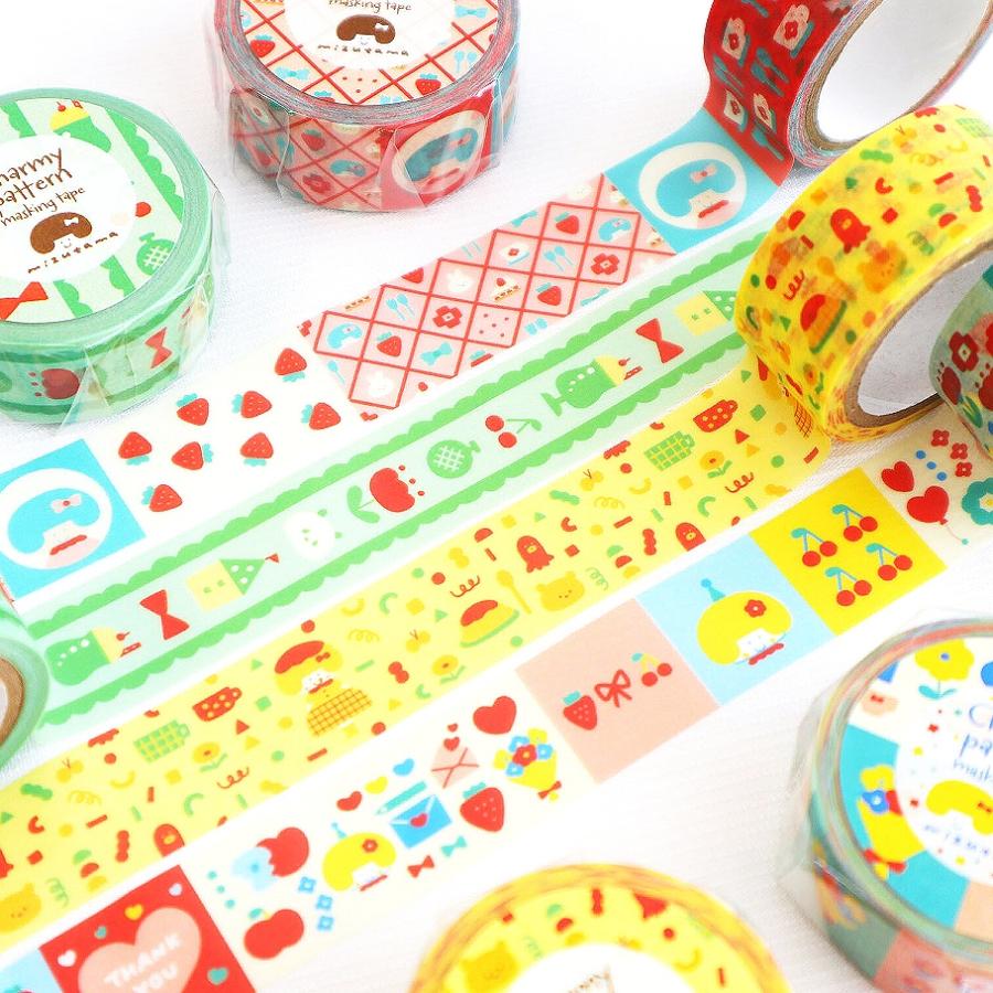 ▶︎import/hwaraさまbaby doll PETマスキングテープセット ワールドクラフト mizutama charmy pattern マスキングテープ 幅18mm
