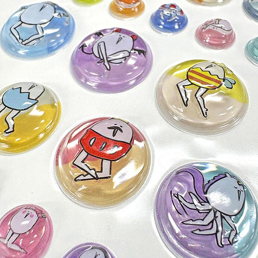 たまごあし ぷっくりシール 立体シール 全6種 : あとりえほのか - 通販