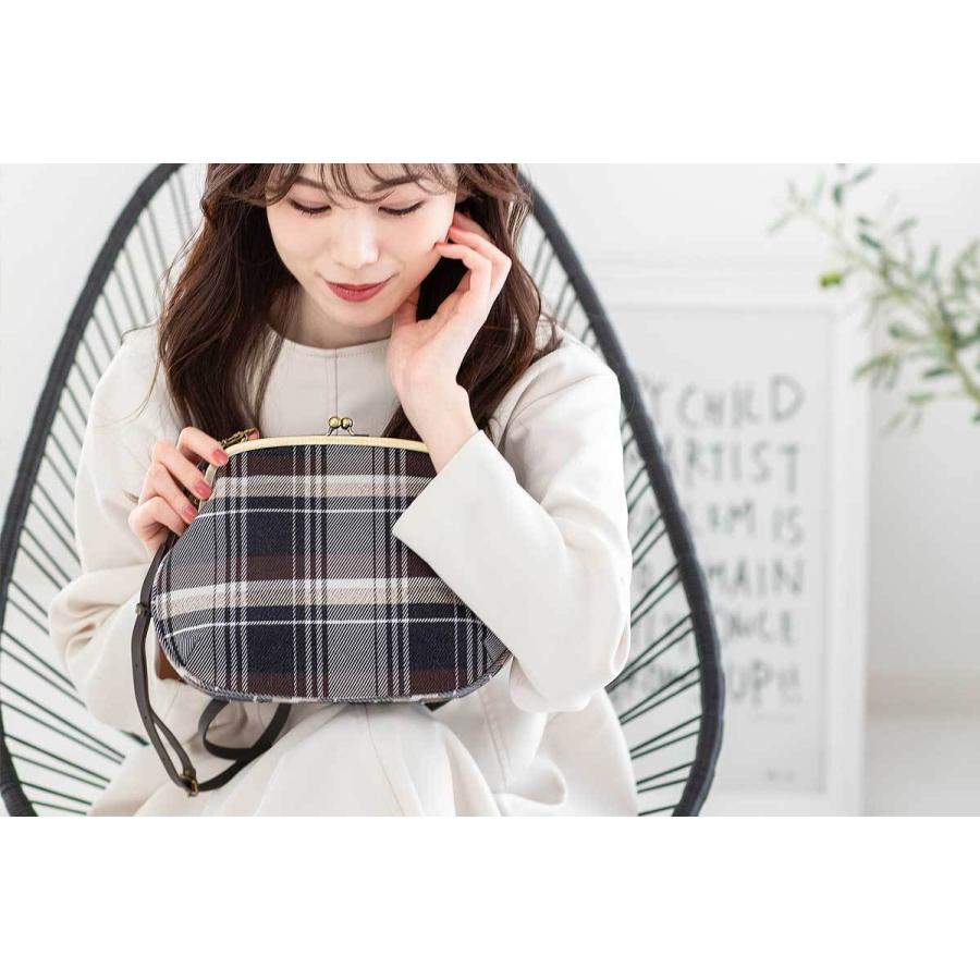 撥水加工・西陣織シルク・がま口ショルダー・タータンチェック・チャコールブラック・レディース・日本製 |  | 10