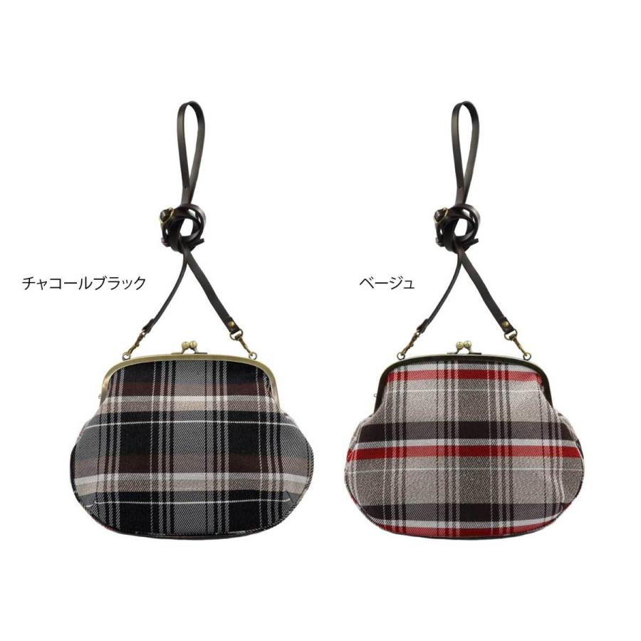 撥水加工・西陣織シルク・がま口ショルダー・タータンチェック・チャコールブラック・レディース・日本製 |  | 13