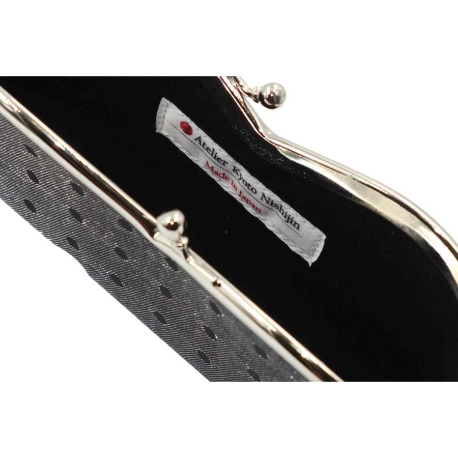 西陣織シルク×艶やかナイロン・山型眼鏡ケース・水玉・スパークリングブラック・日本製 |  | 05